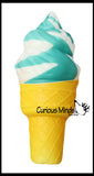 Large 6.5" Squishy Slow Rise Ice Cream Cone -  Sensory, Stress, Fidget Toy