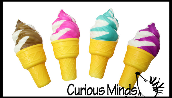 Large 6.5 Squishy Slow Rise Ice Cream Cone Sensory Stress Fidget Curious Minds Busy Bags