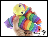 Fidget Wiggle Caterpillar - Large Articulated Jointed Moving Slug Toy - Unique Rainbow