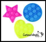 BULK - WHOLESALE - SALE - Mini 3" Geometric Shapes Bubble Pop Fidget Toy - Silicone Push Poke Bubble Wrap Fidget Toy - Press Bubbles to Pop the Bubbles Down - Bubble Popper Sensory Stress Toy