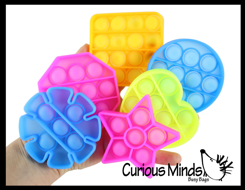 BULK - WHOLESALE - SALE - Mini 3" Geometric Shapes Bubble Pop Fidget Toy - Silicone Push Poke Bubble Wrap Fidget Toy - Press Bubbles to Pop the Bubbles Down - Bubble Popper Sensory Stress Toy