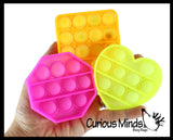 BULK - WHOLESALE - SALE - Mini 3" Geometric Shapes Bubble Pop Fidget Toy - Silicone Push Poke Bubble Wrap Fidget Toy - Press Bubbles to Pop the Bubbles Down - Bubble Popper Sensory Stress Toy