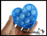 Set of 3 Different Size & Shape Bubble Pop Games - Silicone Push Poke Bubble Wrap Fidget Toy - 4" / 3" / and 2"/ - Bubble Popper Sensory Stress Toy