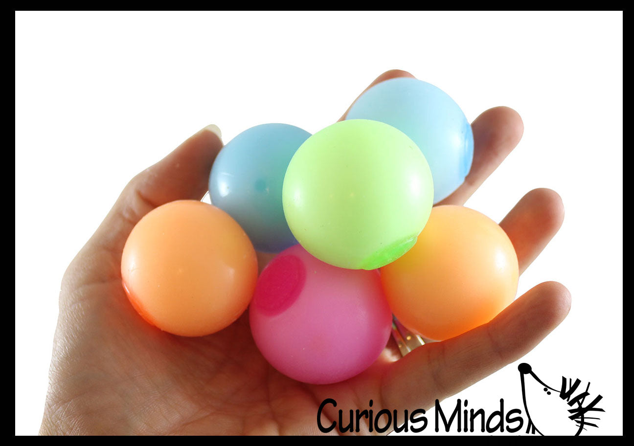 Small Glow in the Dark Doh Filled 1.5" Stress Ball - Ceiling Sticky Glob Balls - Squishy Gooey Shape-able Squish Sensory Squeeze Balls