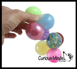 BULK/ WHOLESALE - Assorted Mini Stress Balls - 5 Different Styles  - Neon, Glitter, Metallic, Confetti, Glow in Dark 1.5"  Stress Ball - Ceiling Sticky Glob Balls - Squishy Gooey Shape-able Squish Sensory Squeeze Balls