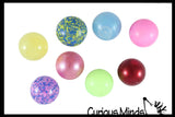 BULK/ WHOLESALE - Assorted Mini Stress Balls - 5 Different Styles  - Neon, Glitter, Metallic, Confetti, Glow in Dark 1.5"  Stress Ball - Ceiling Sticky Glob Balls - Squishy Gooey Shape-able Squish Sensory Squeeze Balls