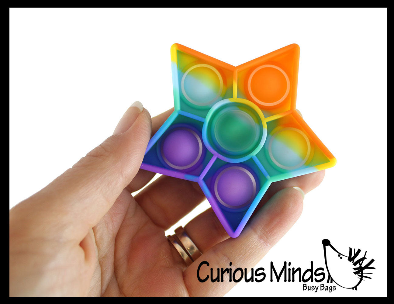 BULK - WHOLESALE - Rainbow Mini 3" Heart and Star Shapes Bubble Pop Fidget Toy - Silicone Push Poke Bubble Wrap Fidget Toy - Press Bubbles to Pop the Bubbles Down - Bubble Popper Sensory Stress Toy