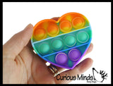 BULK - WHOLESALE - Rainbow Mini 3" Heart and Star Shapes Bubble Pop Fidget Toy - Silicone Push Poke Bubble Wrap Fidget Toy - Press Bubbles to Pop the Bubbles Down - Bubble Popper Sensory Stress Toy