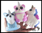 BULK - WHOLESALE - SALE -  Small Mystical Animal with Horn and Wings Slow Rise Squishies Slow Rise Foam - Scented Sensory, Stress, Fidget Toy - Penguin, Unicorn, Corgi Dog, Sloth, Koala, Panda