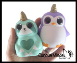 BULK - WHOLESALE - SALE -  Small Mystical Animal with Horn and Wings Slow Rise Squishies Slow Rise Foam - Scented Sensory, Stress, Fidget Toy - Penguin, Unicorn, Corgi Dog, Sloth, Koala, Panda