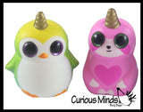 BULK - WHOLESALE - SALE -  Small Mystical Animal with Horn and Wings Slow Rise Squishies Slow Rise Foam - Scented Sensory, Stress, Fidget Toy - Penguin, Unicorn, Corgi Dog, Sloth, Koala, Panda