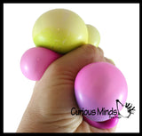 BULK - WHOLESALE - SALE -  1.75" Striped Doh Filled Stress Ball - Glob Balls - Squishy Gooey Shape-able Squish Sensory Squeeze Balls