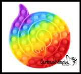 LAST CHANCE - LIMITED STOCK - Rainbow Coiled Snake Animal Theme Bubble Pop Game - Silicone Push Poke Bubble Wrap Fidget Toy - Press Bubbles to Pop - Bubble Popper Sensory Stress Toy