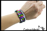 LAST CHANCE - LIMITED STOCK  - SALE - Slap Bracelet with Mermaid 2 Color Reversible Sequin Scales -  Sensory Fidget Toy