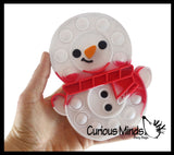 Holiday Snowman Festive Bubble Popper Fidget Toy - Fun Party Favor Toy - Christmas Winter