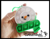 Cute Small Holiday Snowman on Clip Festive Bubble Popper Fidget Toy - Fun Party Favor Toy - Christmas Winter