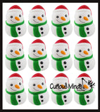 Large Snowman with Santa hat Slow Rise Squishy Toy - Memory Foam Squish Stress Ball - Winter Christmas