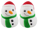Large Snowman with Santa hat Slow Rise Squishy Toy - Memory Foam Squish Stress Ball - Winter Christmas