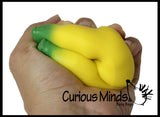 Set of 2 Sand Filled Squishy Bananas - Moldable Sensory, Stress, Squeeze Fidget Toy ADHD Special Needs Soothing