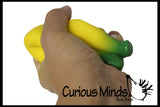 Set of 2 Sand Filled Squishy Bananas - Moldable Sensory, Stress, Squeeze Fidget Toy ADHD Special Needs Soothing