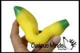 Set of 2 Sand Filled Squishy Bananas - Moldable Sensory, Stress, Squeeze Fidget Toy ADHD Special Needs Soothing