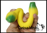 Set of 2 Sand Filled Squishy Bananas - Moldable Sensory, Stress, Squeeze Fidget Toy ADHD Special Needs Soothing