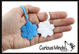 Sticky Snowflakes - Snow Flake on String - Cold Frozen Sticky Hand - Cute Holiday Winter Party Favor Decoration Gifts