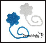 Sticky Snowflakes - Snow Flake on String - Cold Frozen Sticky Hand - Cute Holiday Winter Party Favor Decoration Gifts