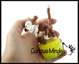 Wooden Collapsing Thumb Dancing Push Puppet Animals
