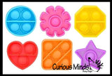 BULK - WHOLESALE -  SALE - Tiny 2" Geometric Shapes Bubble Pop Fidget Toy - Silicone Push Poke Bubble Wrap Fidget Toy - Press Bubbles to Pop the Bubbles Down - Bubble Popper Sensory Stress Toy