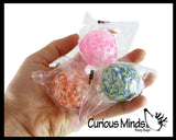 BULK - WHOLESALE -  SALE - Individually Wrapped Small Amazing 1.5" Confetti Bead with Thick Gel Mold-able Stress Ball - Ceiling Sticky Glob Balls - Squishy Gooey Shape-able Squish Sensory Squeeze Balls