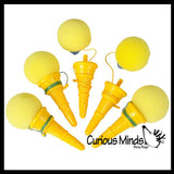 LAST CHANCE - LIMITED STOCK - SALE  -  Mini Ice Cream Cone Shooter Popper Toy - Foam Ball Shoots From Cone - Launcher Novelty Toy