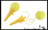 LAST CHANCE - LIMITED STOCK - SALE  -  Mini Ice Cream Cone Shooter Popper Toy - Foam Ball Shoots From Cone - Launcher Novelty Toy