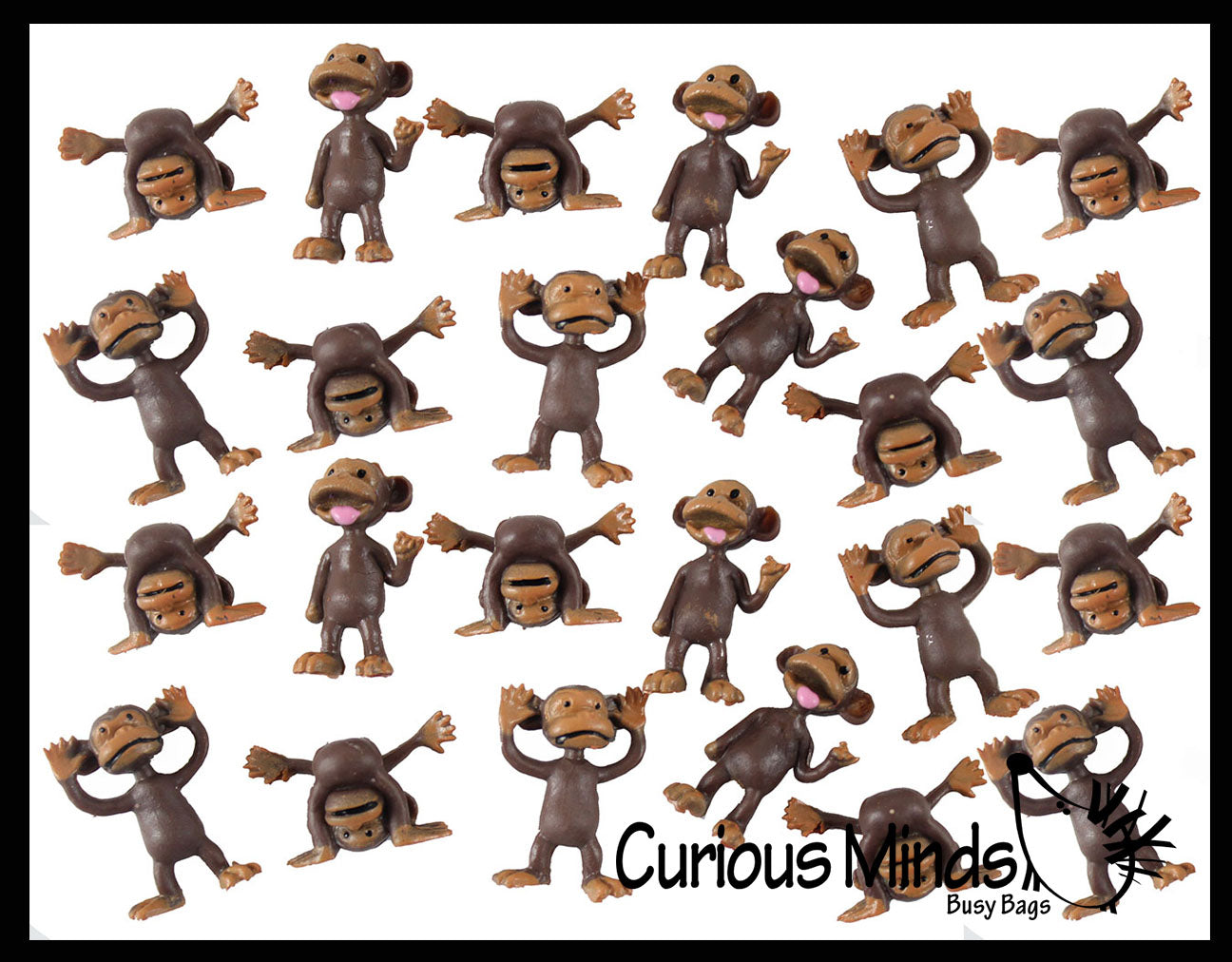 Cute Tiny Monkey Animal Figurines - Mini Toys - Small Novelty Prize Toy - Party Favors - Gift