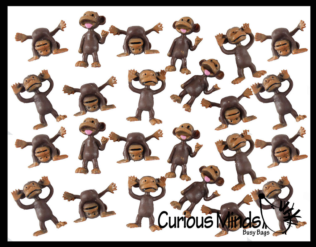 Cute Tiny Monkey Animal Figurines - Mini Toys - Small Novelty Prize Toy - Party Favors - Gift