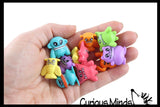 Cute Colorful Tiny Monster Figurines - Mini Toys - Small Novelty Prize Toy - Party Favors - Gift