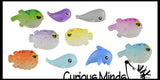 Cute Fish Ocean Figurines - Soft Mini Toys  - Small Novelty Prize Toy - Party Favors - Gift - Bulk 2 Dozen