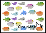 Cute Fish Ocean Figurines - Soft Mini Toys  - Small Novelty Prize Toy - Party Favors - Gift - Bulk 2 Dozen