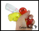 Tiny Water Filled Tube Snake Stress Toy - Squishy Wiggler Sensory Fidget Ball
