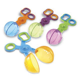 Scoop tongs for adding fine motor practice to busy bags and sensory bins