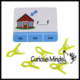 LAST CHANCE - LIMITED STOCK - SALE  - Tricky Vowels Clip Card Puzzle - Language Arts Teacher Supply - Dipthongs
