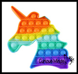 BULK - WHOLESALE - SALE - Unicorn Theme Rainbow Bubble Pop Fidget Toy - Silicone Push Poke Bubble Wrap Fidget Toy - Press Bubbles to Pop the Bubbles Down Then Flip it over and Do it Again - Bubble Popper Sensory Stress Toy