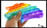 BULK - WHOLESALE - SALE - Unicorn Theme Rainbow Bubble Pop Fidget Toy - Silicone Push Poke Bubble Wrap Fidget Toy - Press Bubbles to Pop the Bubbles Down Then Flip it over and Do it Again - Bubble Popper Sensory Stress Toy