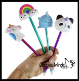 Slow Rise Horn Mystical Animals Unicorn/Panda/Narwhal/Rainbow Pen - Soft Scented Cute Pens - Office School