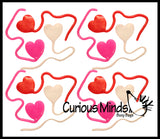 Fun "Stuck on You" Valentine Heart Sticky Hand Toy - Unique Valentines Day Cards for Kids