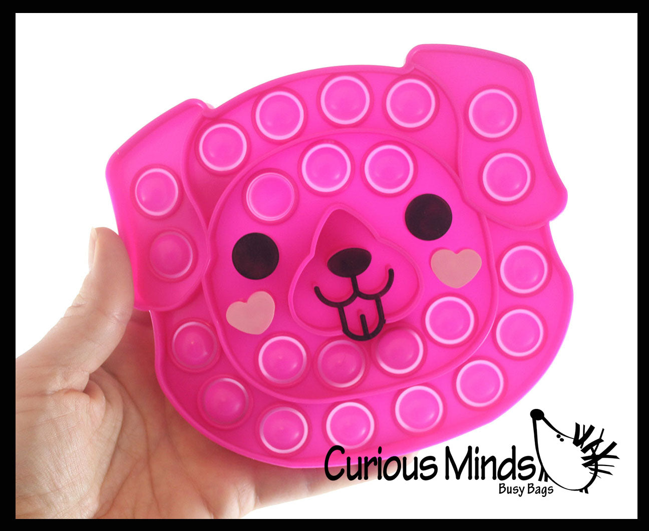 Large Dog Valentines Day Bubble Popper Fidget Toy - Fun Party Favor Toy - Heart Love