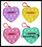 Conversation Heart Valentines Day Bubble Popper Fidget Toy - Fun Party Favor Toy - Heart Love