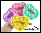 Conversation Heart Valentines Day Bubble Popper Fidget Toy - Fun Party Favor Toy - Heart Love
