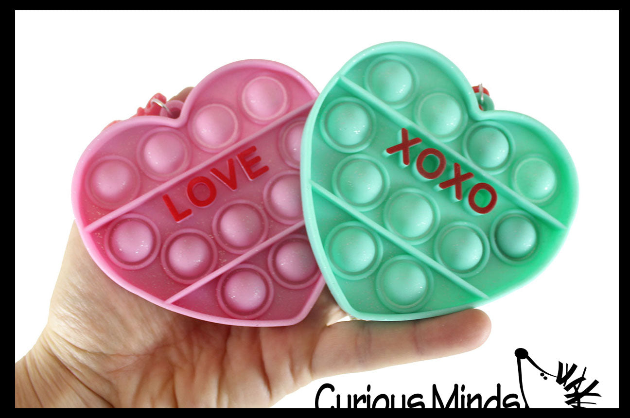 Conversation Heart Valentines Day Bubble Popper Fidget Toy - Fun Party Favor Toy - Heart Love
