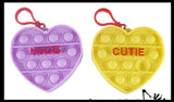 Conversation Heart Valentines Day Bubble Popper Fidget Toy - Fun Party Favor Toy - Heart Love